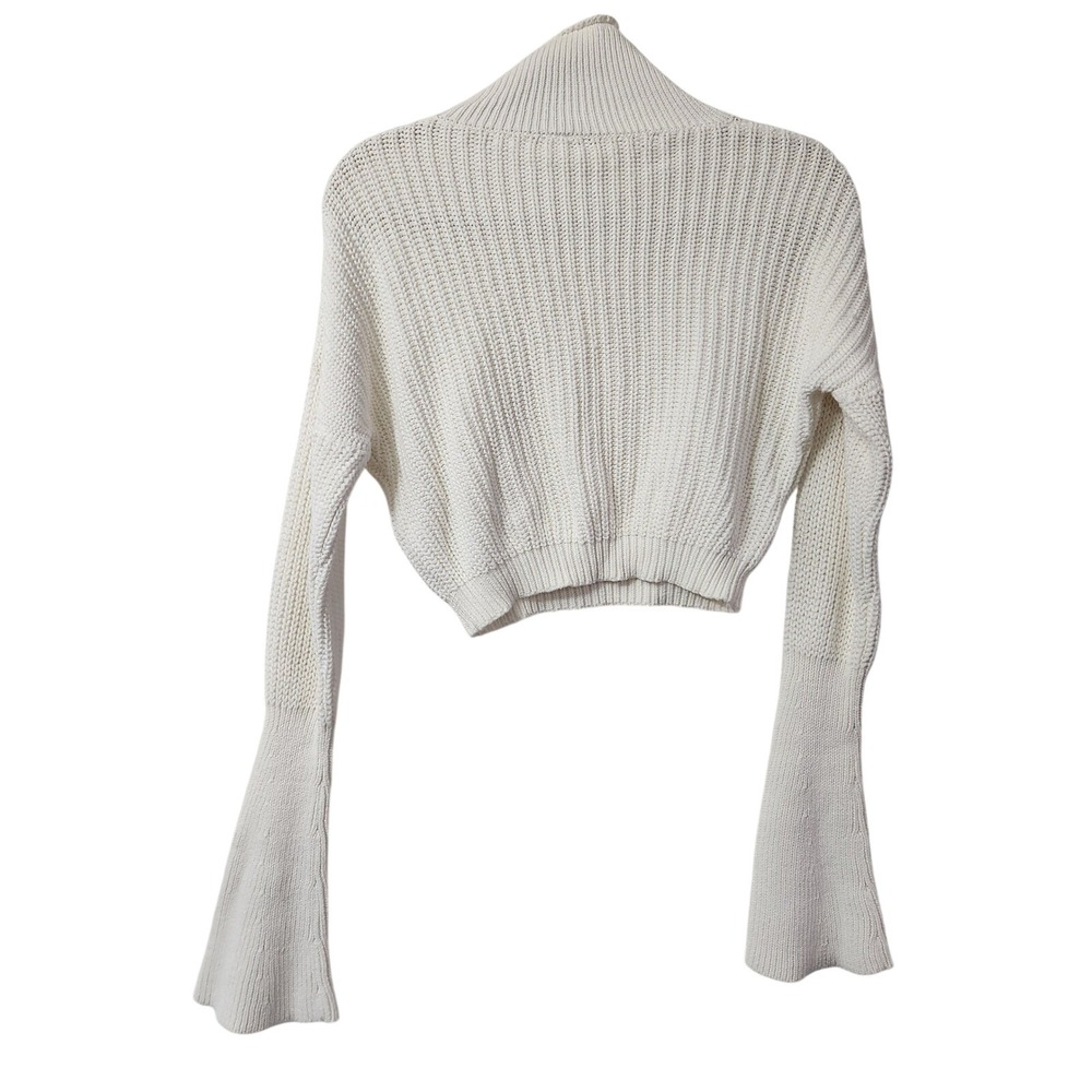 American Apparel‎ Crop mockneck open knit bell sleeve sweater fairycore